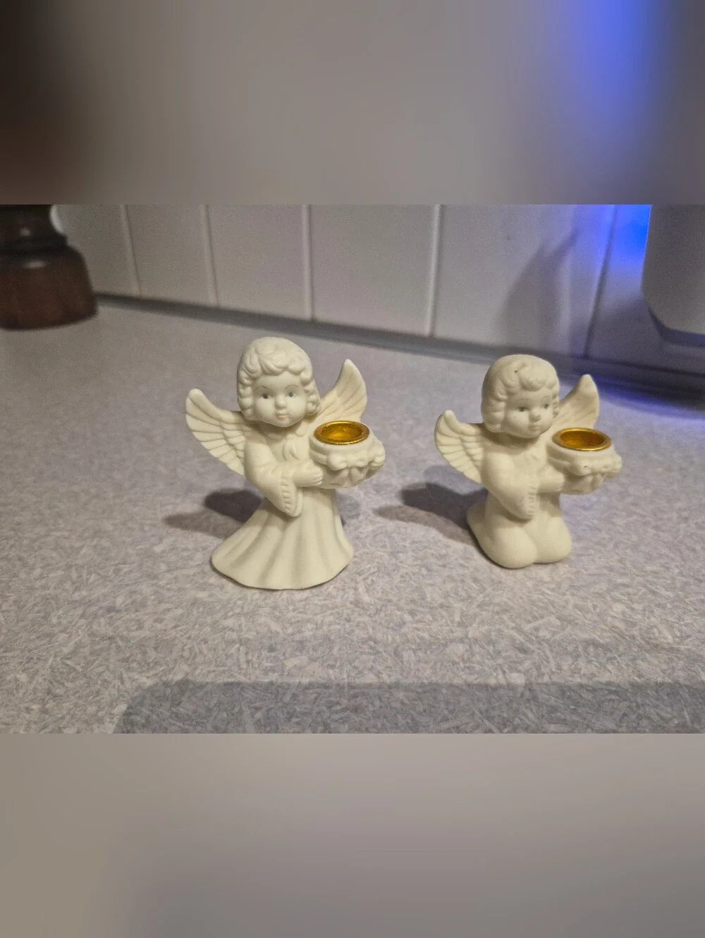 Ivory Ceramic Angel Tealight Holder - Home Accents